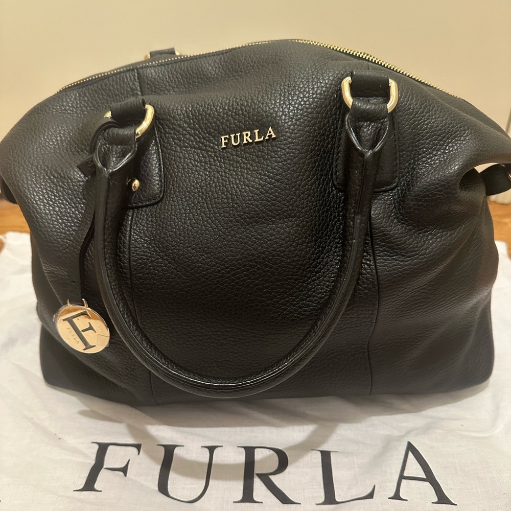 Furla black top handle bag